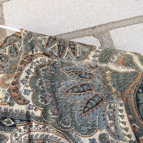 Vintage 60s Bolero Jacket Dress Topper 41"B Paisley Brown Green London Lassie - Picture 12 of 16